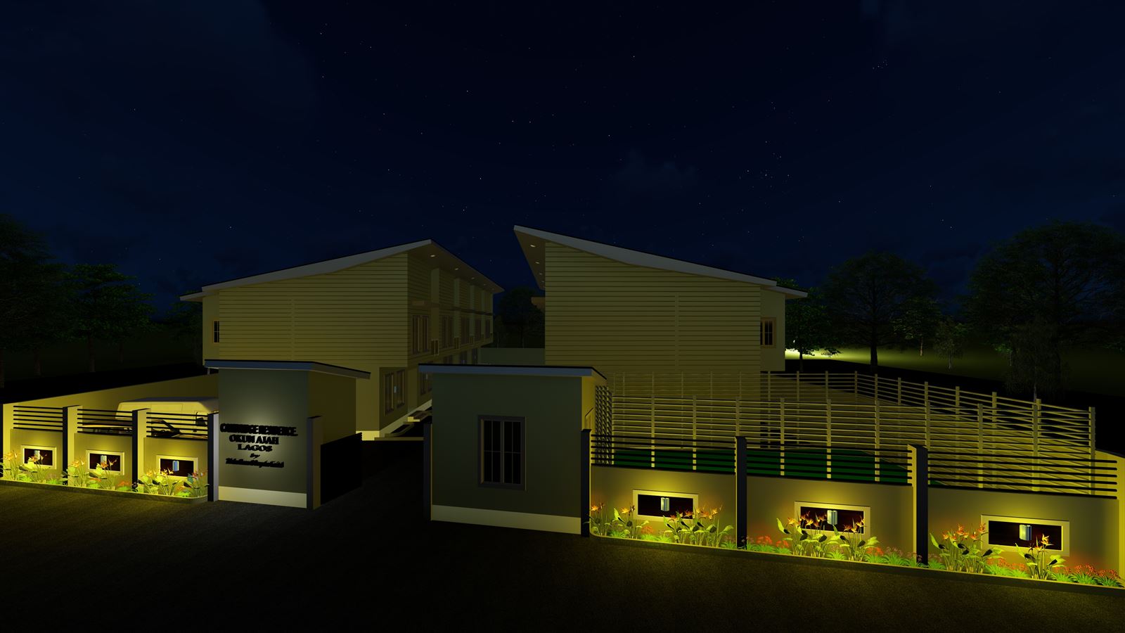 The Cambridge Residence, gated entrance